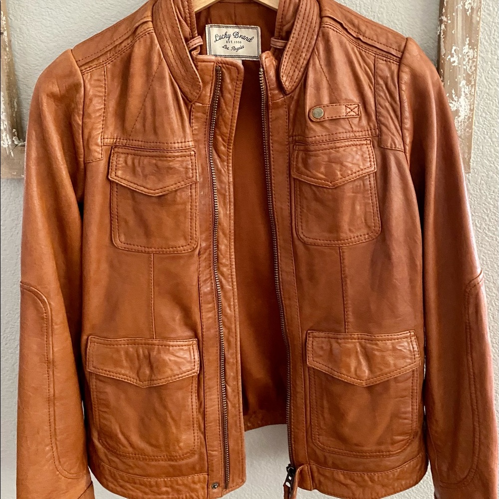 Genuine Leather Cognac jacket